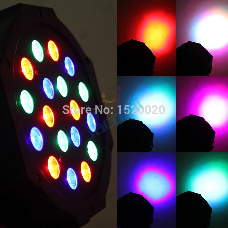 

Flat RGB Led Par Light 18pcs*3W Led Lamp Led Par Stage Light DMX Control