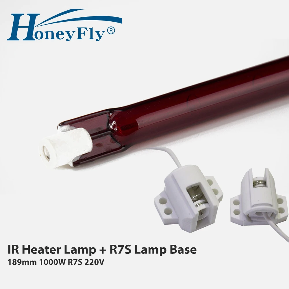 HoneyFly 10pcs J189 220V 1000W Infrared Halogen Lamp 189mm R7S Heater Tube Single Spiral for Heating Drying Quartz Tube Glass