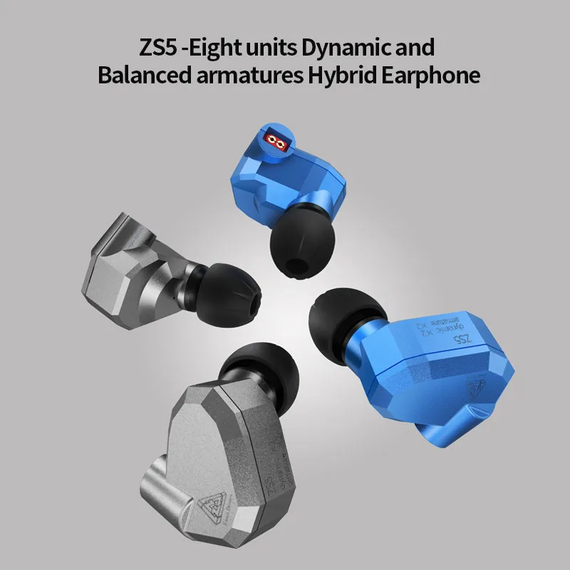 Новинка KZ Zs5 наушники вкладыши 2DD + 2BA гибридные Hi Fi стереонаушники монитор
