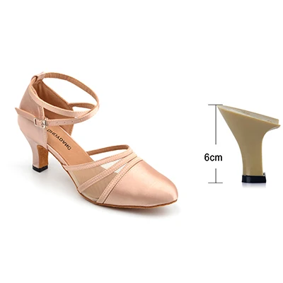 Apricot 6cm SHOYDANC абрикосовый/черный пятнистый для женщин туфли для латинских танцев удобная мягкая подошва Профессиональная Обувь для танцев сальса бальные - Цвет: Apricot 6cm