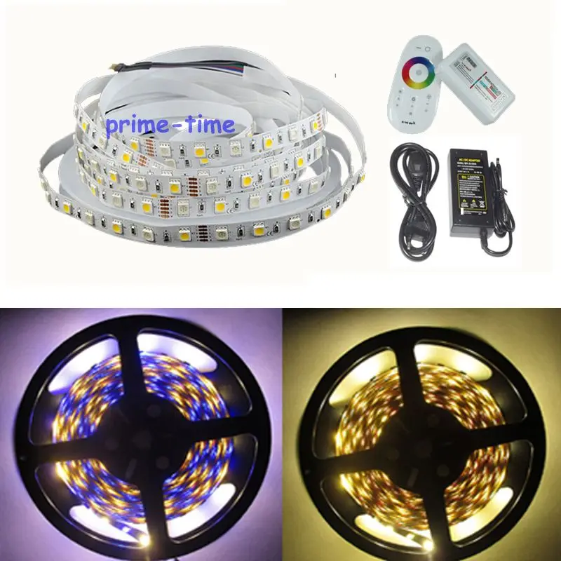 

Светодиодная лента, 5 м, 5050 RGBW RGBWW RGB + Холодный/теплый белый свет, 300 светодиосветодиодный, не стандартная Светодиодная лента + пульт дистанционного управления RF 2,4G + Питание 12 В, 5 А