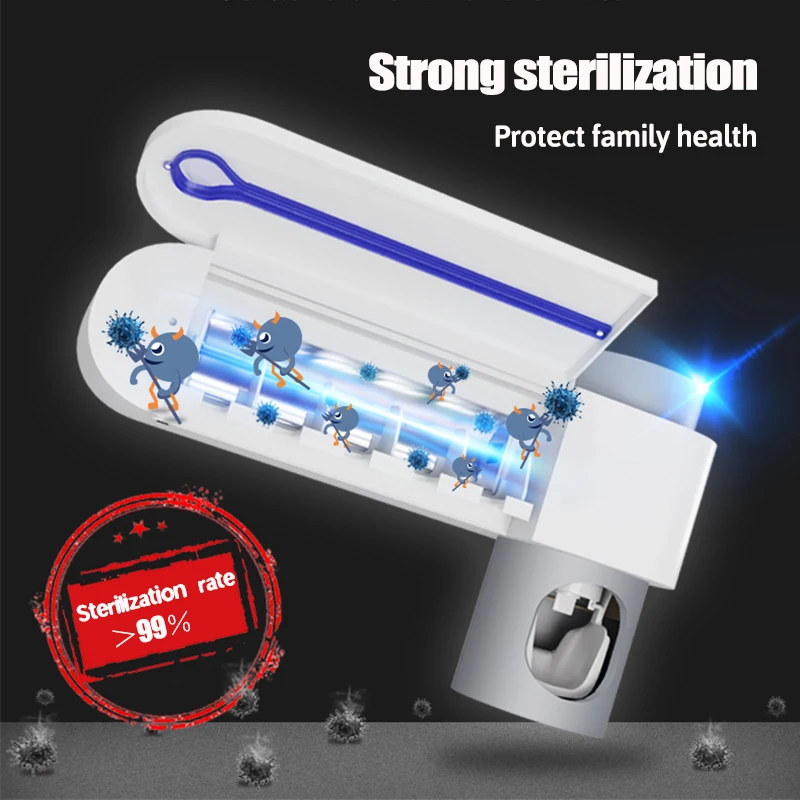 Семейный держатель зубной щетки 3 в 1 Автоматический Дозатор пасты стерилизующий