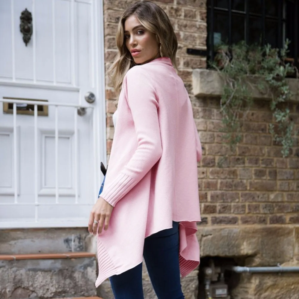 Фото 2019 Autumn/Winter New Fashion Net Red Long Knit Cardigan Coat Solid Color Irregular Thick Sweater Female Jacket High-Quality 2019 Autumn/Winter New Fashion Net Red Long Knit Cardigan Coat Solid Color Irregular Thick Sweater Female Jacket High-Quality
