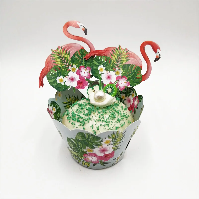 24pcs/Flamingo Theme Party Decoration For Children merry christmas Cake christma Topper Baby Birthday Supplies Baking | Дом и сад