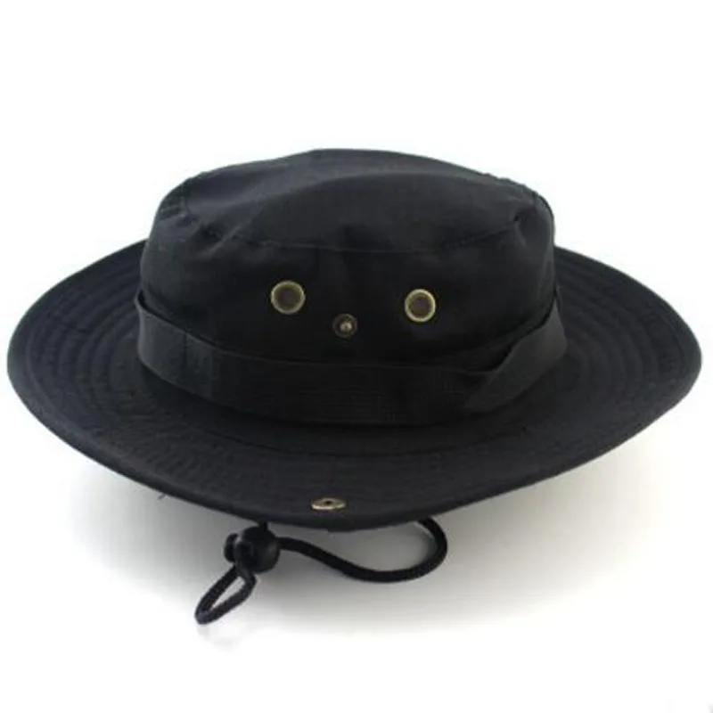 Men Women Wide Brim Bucket Hat With String Fishing Cap Military Hunting Hiking Outdoor Sport Caps Fisherman | Спорт и развлечения