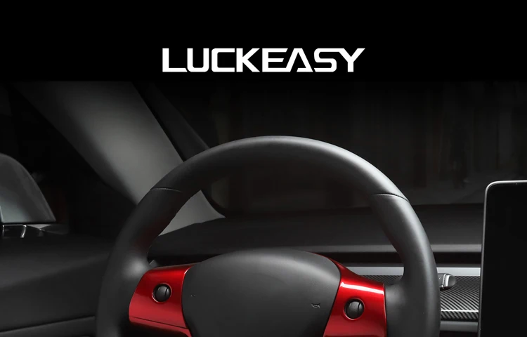LUCKEASY Автомобильный руль декоративная заплатка для Tesla модель 3 ABS рулевое колесо аксессуары декоративная рамка патч красный/белый