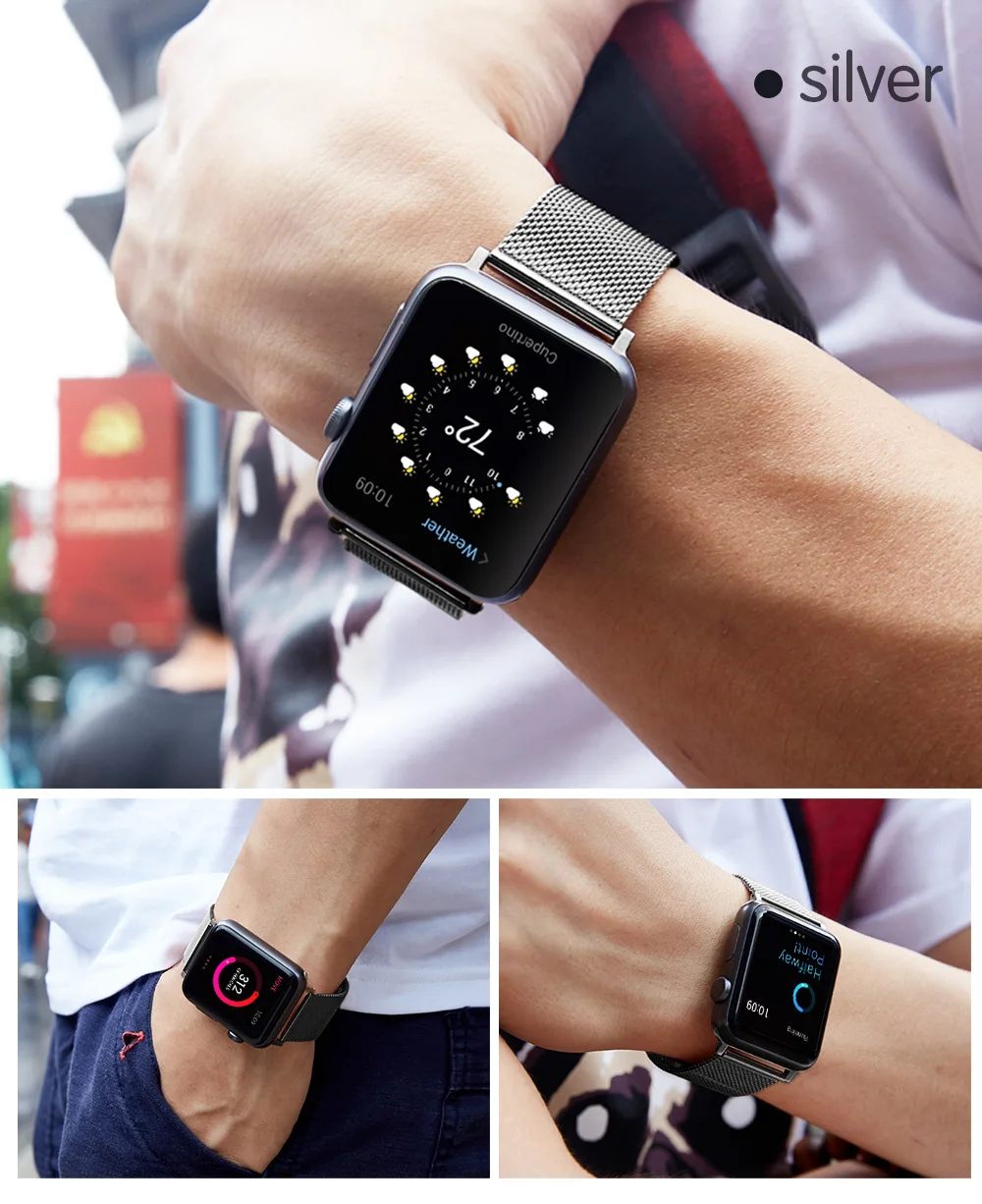 Миланский Браслет, ремешок для Apple Watch 38 мм 40 мм 42 44 мм Нержавеющая сталь золотой браслет или ремешок для ручных часов Apple для наручных часов iWatch серии 1, 2, 3, 4, 5 лет