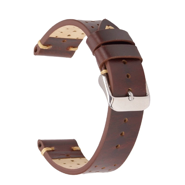 Dark Brown EACHE Racing замшевая кожа масло кожаный ремешок для часов для мужчин 18 мм 20 мм 22 мм - Цвет ремешка: Dark Brown