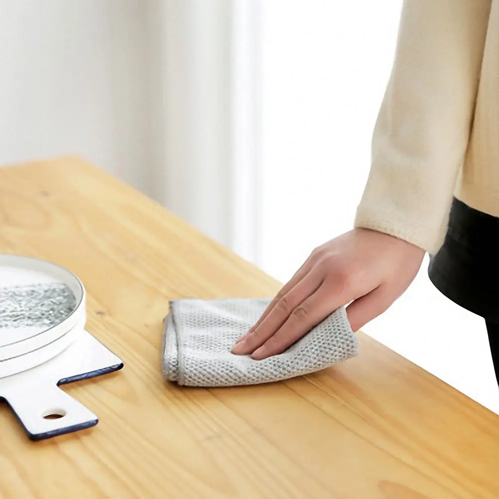 1 Pc Microfiber Absorbent Towel Grey Kitchen Cleaning Dish for Washing Window Glass Floor Rag Household Scouring Pad|Чистящие