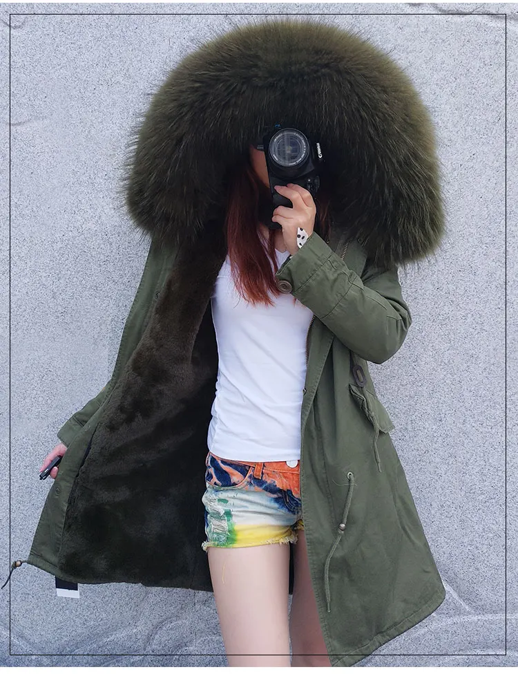 2019 женские зимние камуфляжные парки большой воротник из меха енота пальто с