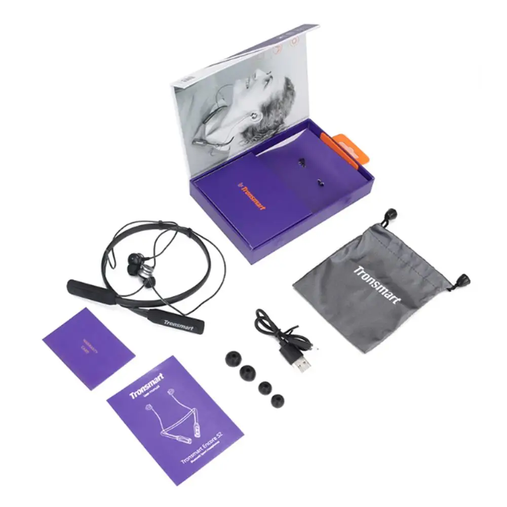 Tronsmart Encore S2 Bluetooth Earphone Wireless Headset Headphones DSP IPX34 Water-Resistance For Gamer Gaming Sport Neckband |