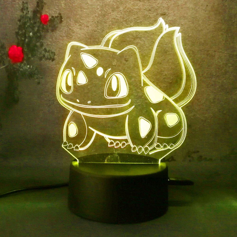 Детский подарок на день Pokeball Bulbasaur мультяшный Покемон го светодиодный ночник