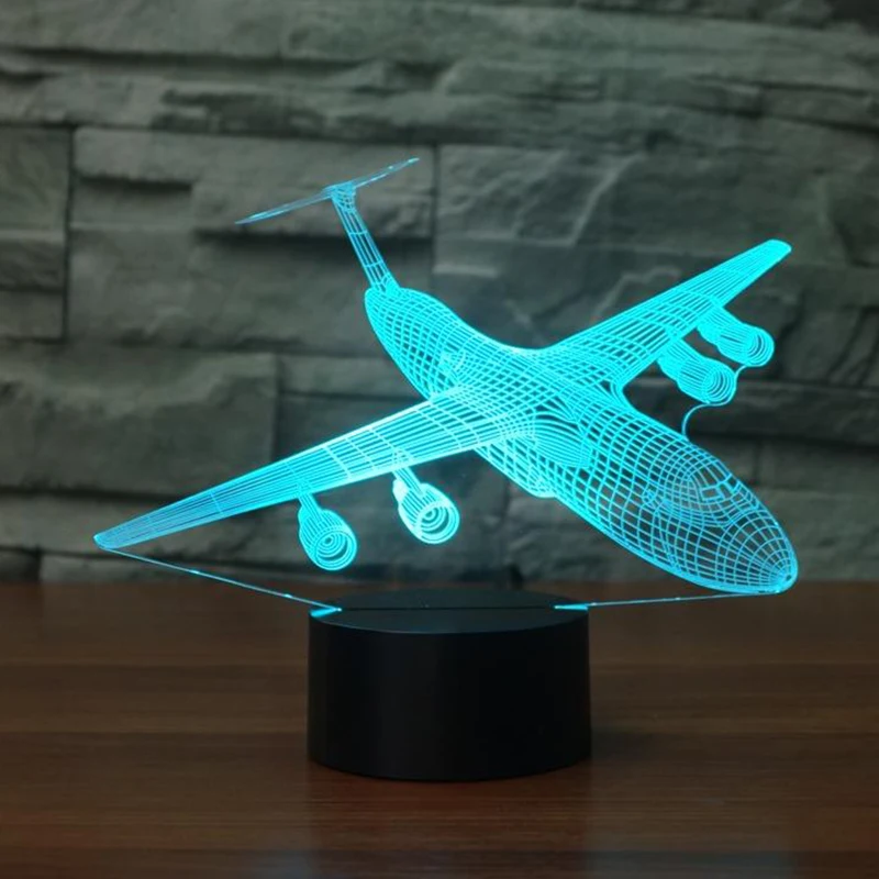 Детские комплекты одежды с изображением самолета 3D светодиодный ночные огни Usb 7