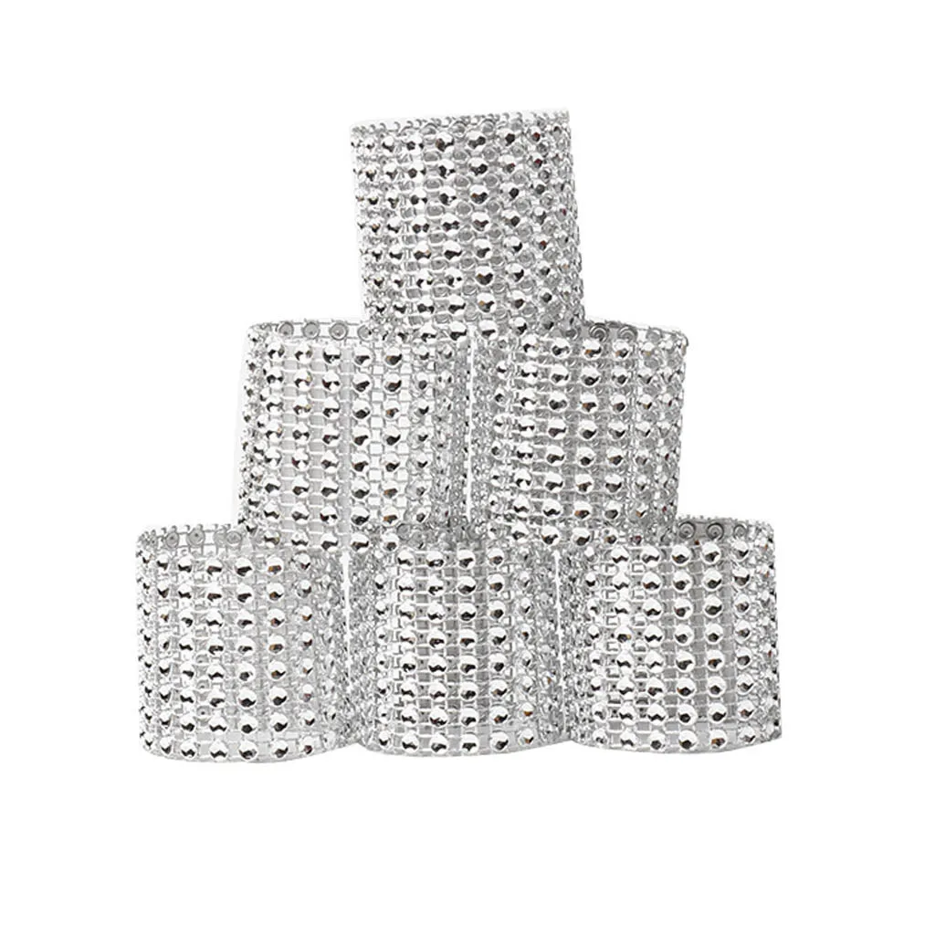 50 PCS 10/20/50/100 диаманта Bling Стразы сетки Обёрточная бумага для салфеток Кольца свадебный Декор золото Обёрточная бумага кольца для салфеток стул Высокое качество; для свадьбы декор - Цвет: 50 PCS