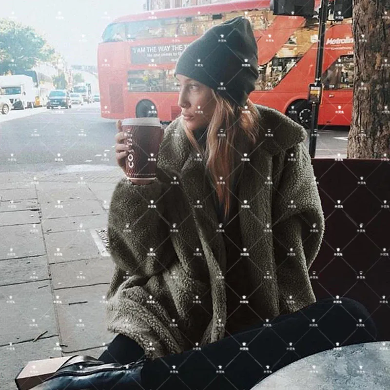 Большие размеры, S-3XL, осенняя куртка для женщин, harajuku, пушистая куртка с длинным рукавом, осенние женские пальто, топ, Вязанная женская меховая куртка