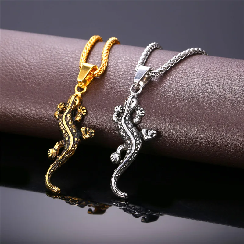 Ожерелья и подвески Collare в стиле панк-рок ящерица подвеска из нержавеющей стали