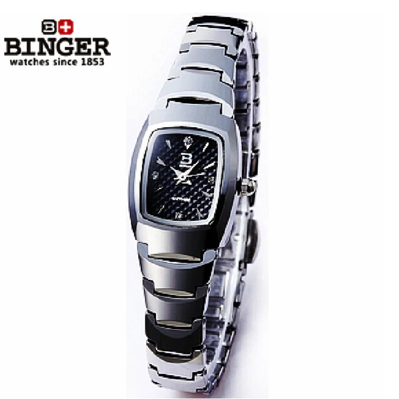 New Binger Relogio Feminino fashion Quartz Women Watches Tungsten Steel Watch Women Sapphire Luxury Brand Ladies Wristwatches enlarge