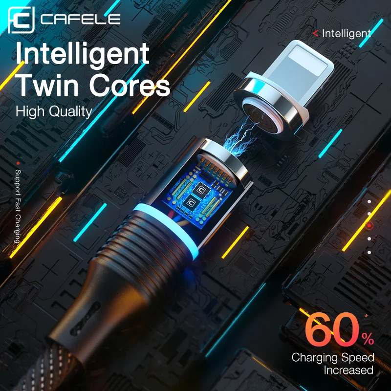 Магнитный кабель CAFELE 3A Micro usb type C для iPhone Xr Xs Max X магнитное зарядное устройство huawei