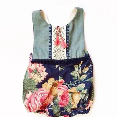 Лето 2017 наряды для новорожденных маленьких девочек с цветочным рисунком без