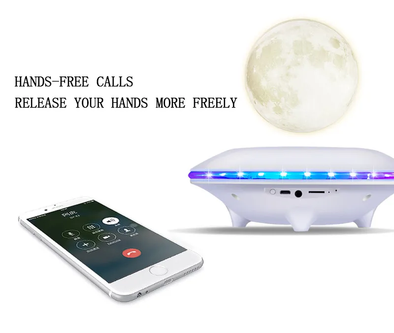 360 градусов вращение сабвуфер бас громкий динамик беспроводной левитации