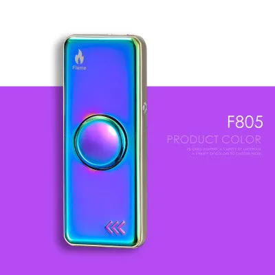 Ice Colorful Гироскоп Игрушка Fingertip зажигалка с гироскопом usb зарядка Ветрозащитный турбо зажигалки ручной Спиннер Зажигалка перезаряжаемая электронная плазменная - Цвет: Ice Colorful