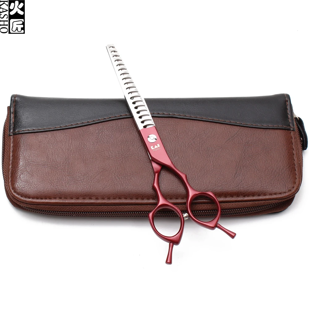H9029 6.5In. 440C Kasho красный цвет прямой сдвиг филировочные ножницы Собака Ножницы Уход