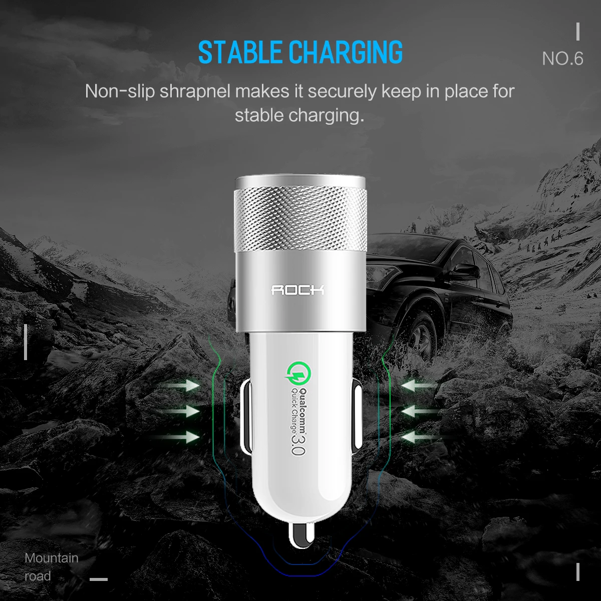 Рок Quick Charge 3 0 QC3.0 36 Вт USB Автомобильное Зарядное устройство для samsung galaxy huawei Xiaomi Тип
