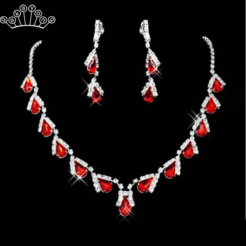 Комплект из колье и серёг с кристаллами|Ювелирные наборы для невесты| |