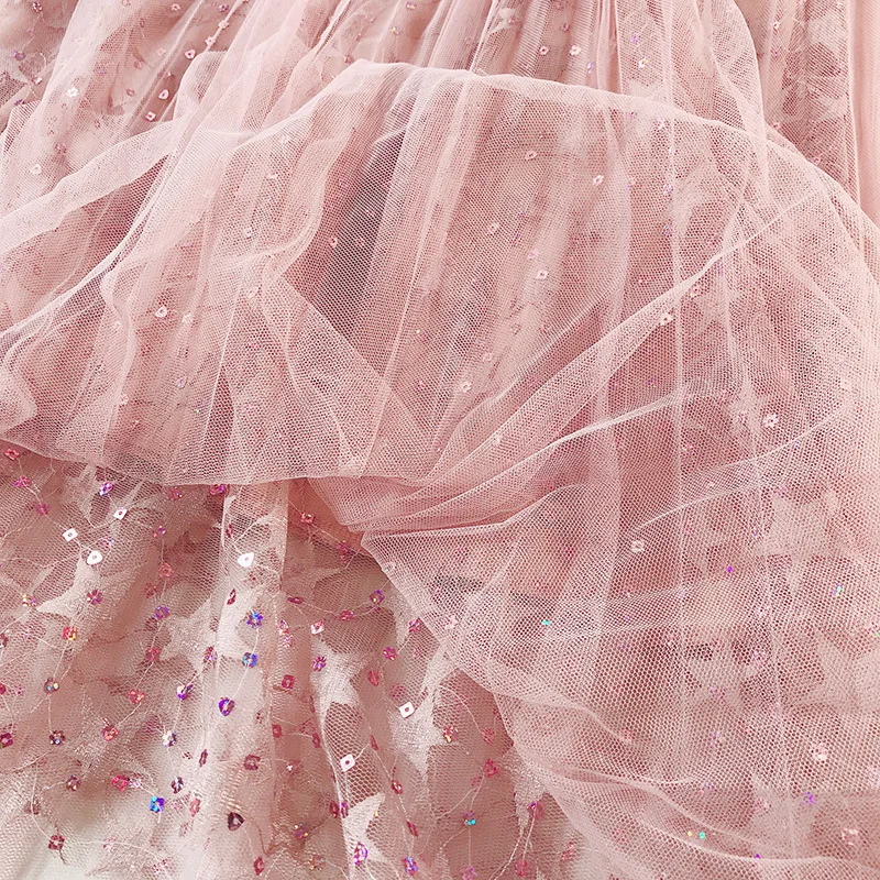 Элегантная кружевная юбка с вышивкой расшитая блестками Женская Милая до