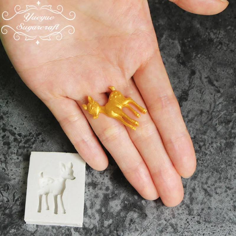 Yueyue Sugarcraft олененок силиконовая форма помадка форма для украшения торта инструменты форма для шоколадной мастики