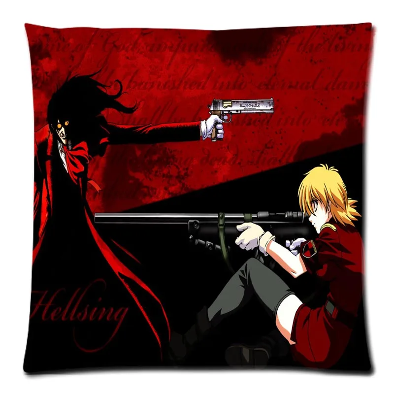 2018 Custom Cushion Cover Hellsing Throw Pillow Polyester Case for Sofa Decorative Pillowcase | Дом и сад