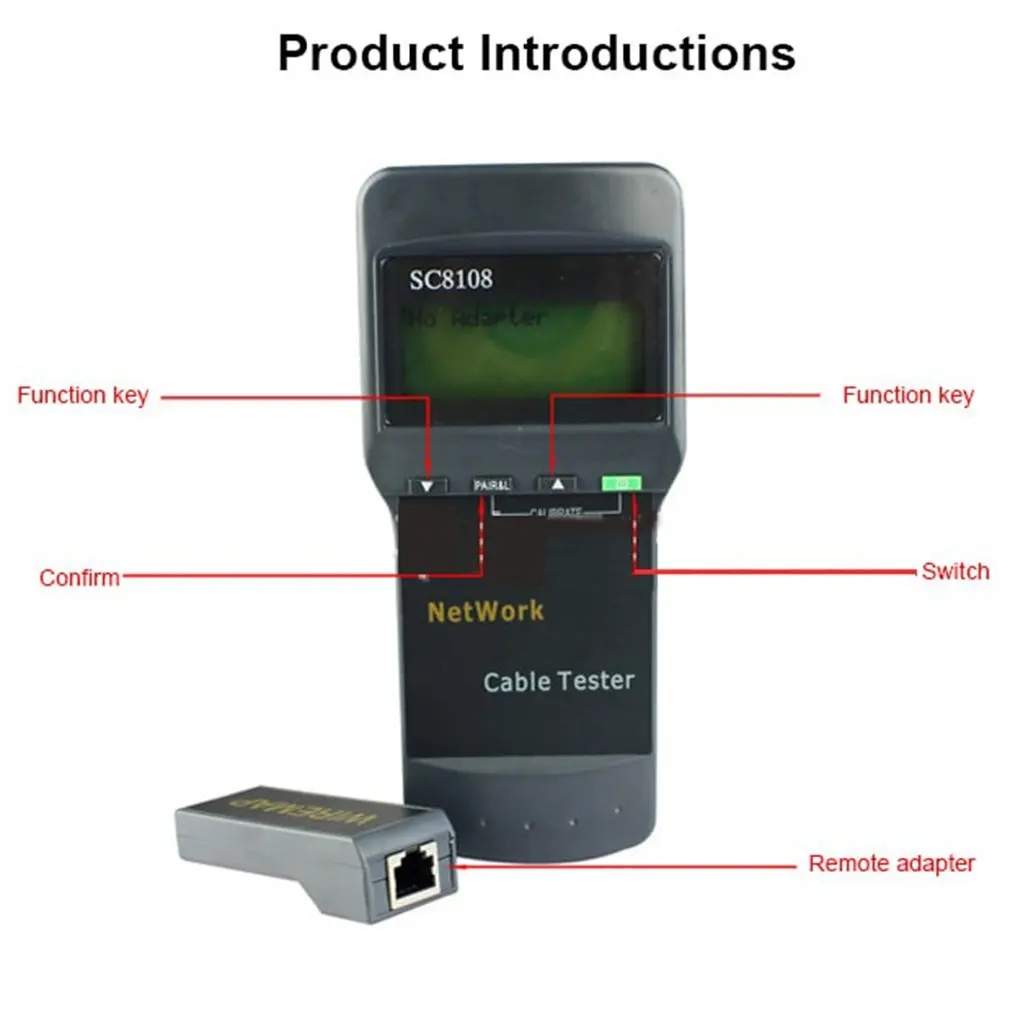 Portable LCD Network Tester Meter&ampLAN Phone Cable &amp Meter With Display |