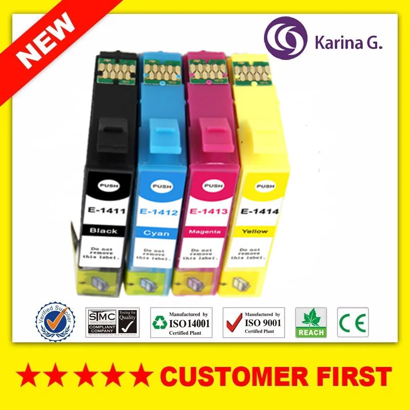 Совместим с чернильным картриджем Epson T1411 T1414 для 32 33 35 320 330 340 350 82WD 85ND 535 560W 570W 620F 900WD