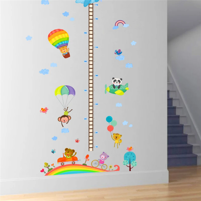 Счастливые Животные детские высокие наклейки на стену для детской комнаты