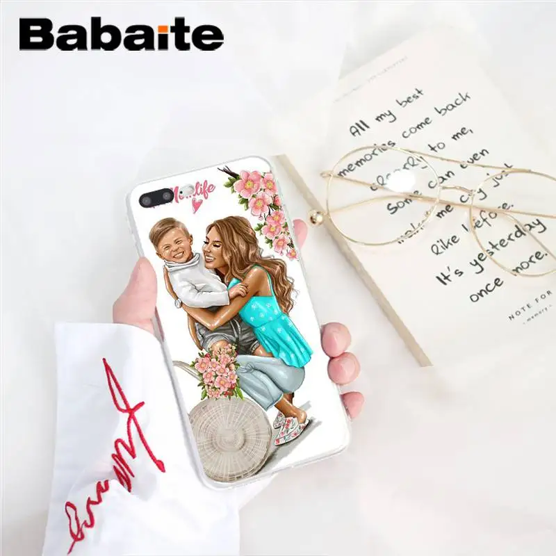 Babaite Модный черный чехол для телефона из ТПУ для мамы и дочки iPhone X XS MAX 6 6s 7 7plus 8 8Plus 5 5S SE XR 11 11pro 11promax - Цвет: A9