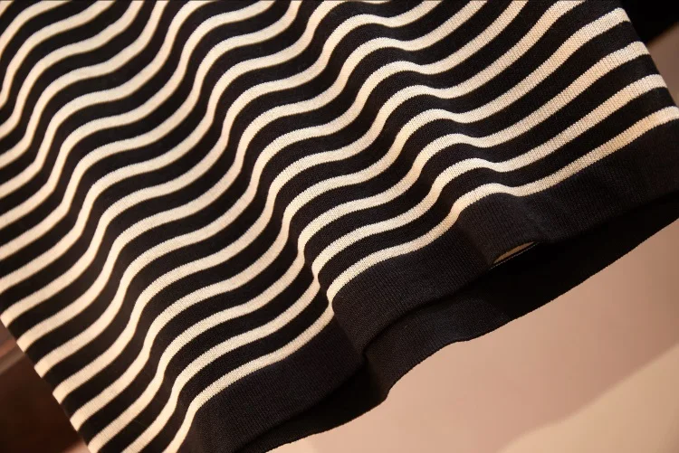 ALPHALMODA, Женская Полосатая трикотажная футболка, топ+ Широкие трикотажные брюки, лето-осень, 2 шт., повседневные комплекты, женские вязаные штаны, костюмы