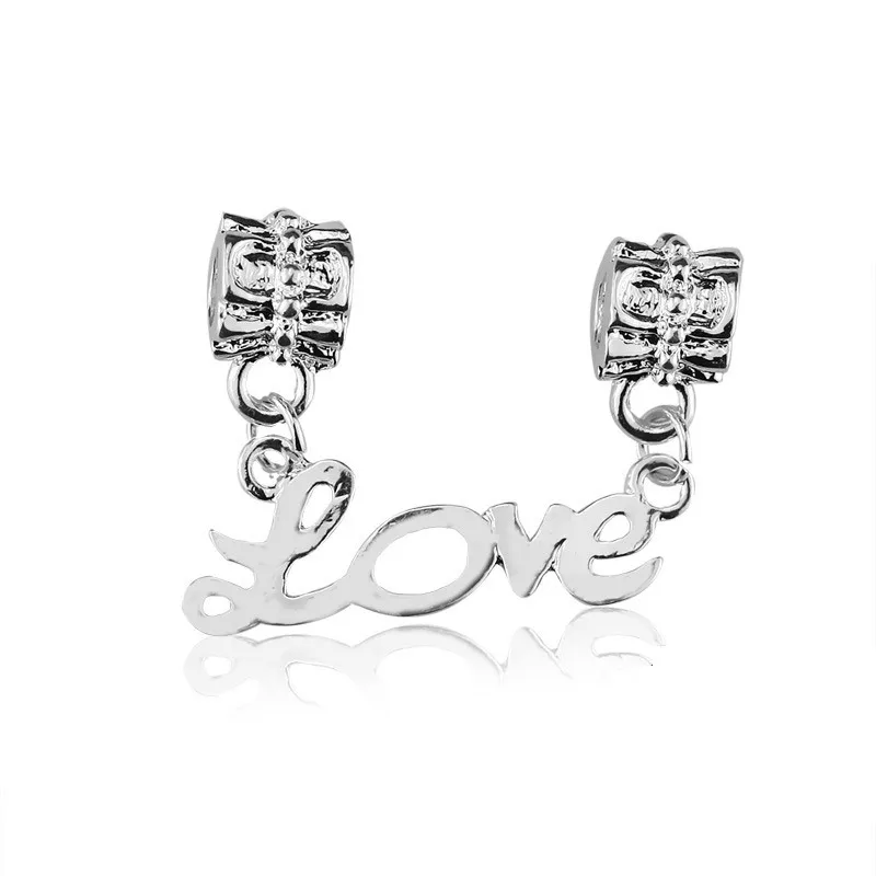 Бисер сделай сам Алфавит LOVE серебристые подвески в тон для женщин украшения