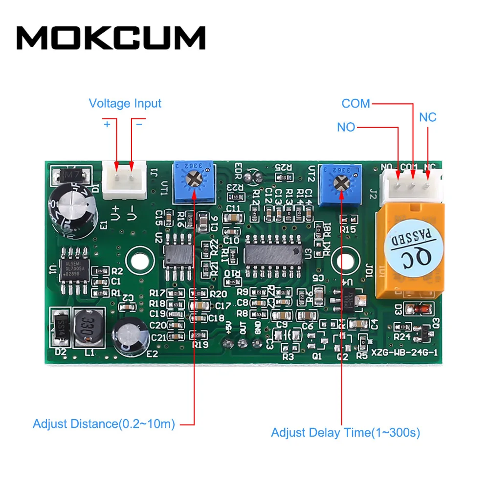 24 125 GHz DC 8 25V Модуль индукционной двери Регулируемый 24GHz микроволновый радар