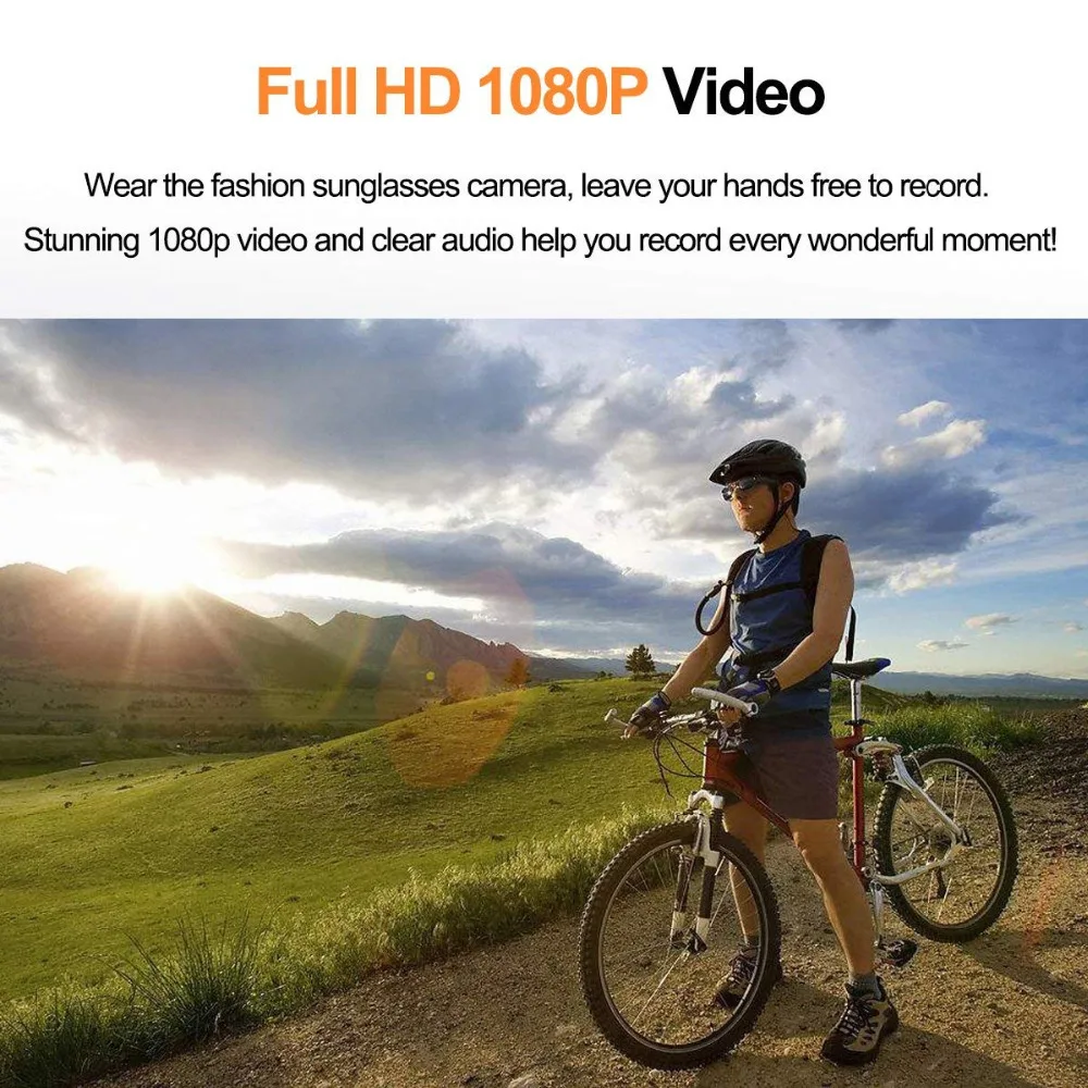 HYUCHON Bluetooth солнцезащитные очки мини камера, Full HD 1080P спортивная камера видео регистратор поляризационные очки для катания на лыжах/парашюте