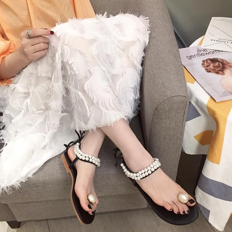 Женские сандалии со шнуровкой WOOS BOBO пляжные гладиаторы на плоской подошве с