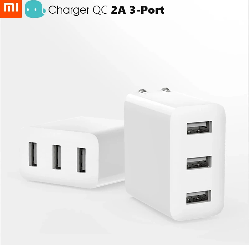 Сяо Mi Qingmi 15 Вт зарядное устройство 3 USB-A порты и разъёмы QC Smart Выход быстрой зарядки В 5 В = 2.1A несколько безопасности Милые Портативный