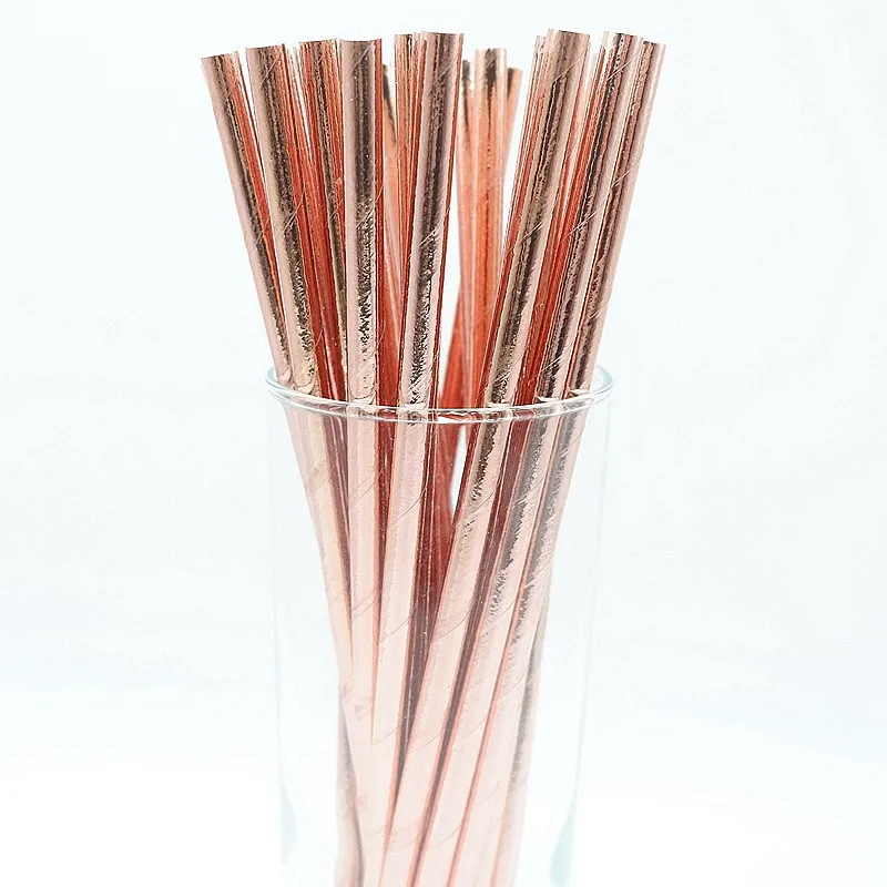 25 шт. Фольга Золотая серебряная бумага соломинки Свадебные сувениры звезда