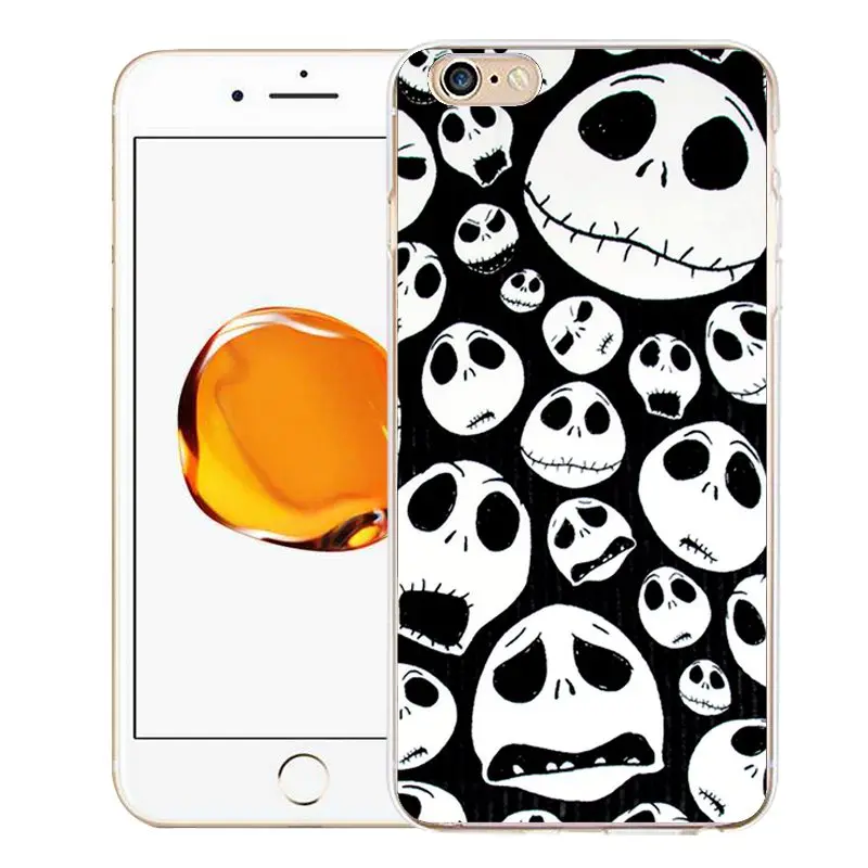 QMSWEI TPU Clear Phone Case For iPhone 6 6s 7 8plus x Soft Cute Skull Mask Face SmeilPainted Cover Free shipping 4 5s |
