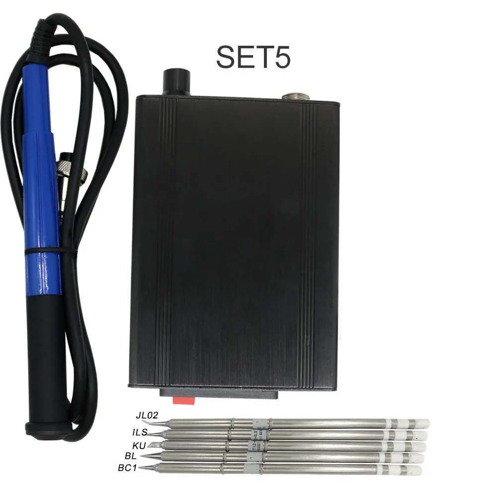 Set 5 STM32 T12 паяльная станция электронный паяльник OLED 1,3 цифровая станция паяльник наконечник сварочный инструмент без разъема питания - Цвет: Set 5