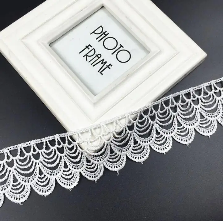 Элегантная Кружевная аппликация белого и черного цветов 2 ярдов/партия | Дом сад