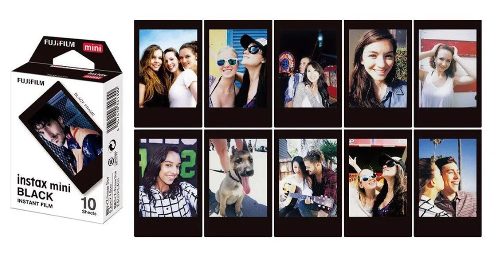 Монохромная пленка Fujifilm Instax Mini с черной рамкой 2 упаковки для Polaroid 8 7s 7 50s 50i 90 25 dw