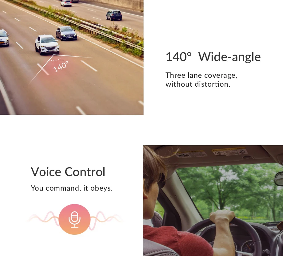 YI Ultra Dash camera Card, черный, Разрешение 2,7 K, A17 A7, двухъядерный чип, голосовое управление, светильник, сенсор, широкоэкранный 2,7 дюйма