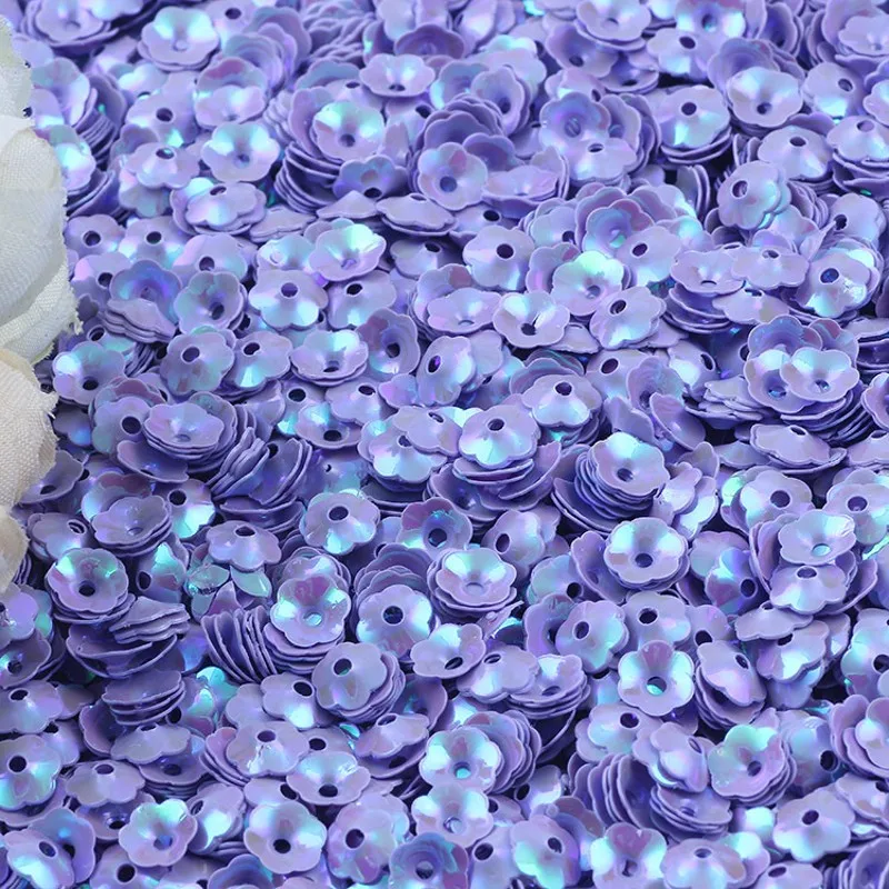 Multic Cup Flower Sequin 6 мм блестящие свободные блестки Blossom блестки сливы шитье, Свадебное Ремесло для одежды аксессуары