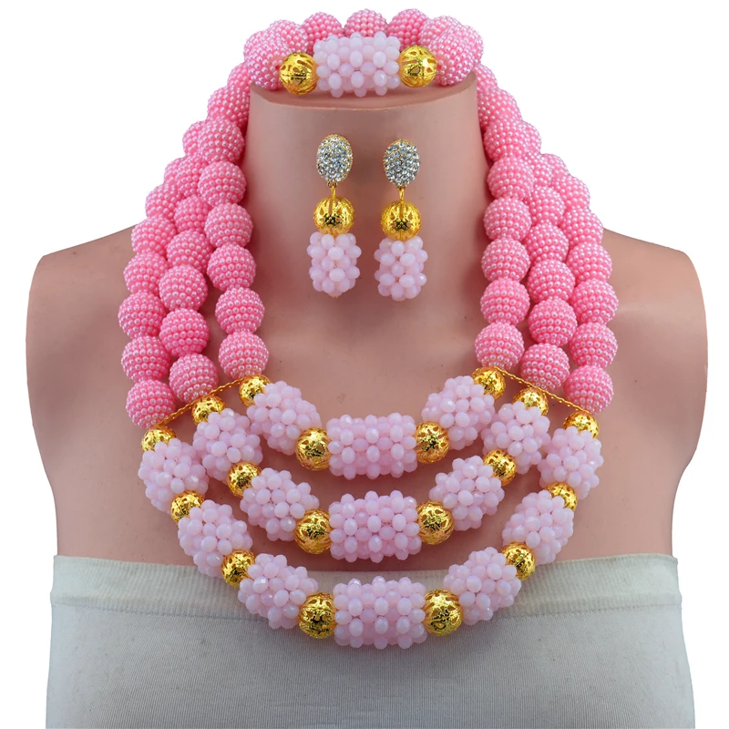 Изумительные африканские бусы ювелирный набор хрустальные ожерелье нигерийская