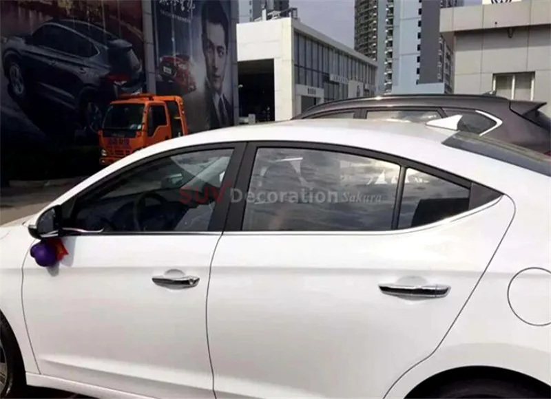 Новинка! Для hyundai Elantra Avante шестое поколение хромированная нержавеющая сталь нижние Оконные Планки 4 шт